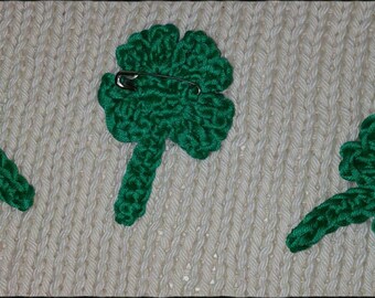 Crochet Clover Leaf Pin