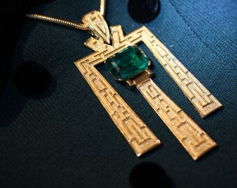 Spectacular Crown Trifari Egyptian Revival Necklace