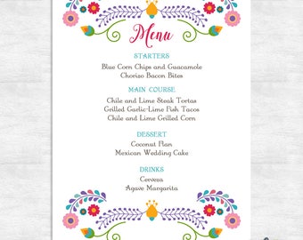 fiesta event menu etsy