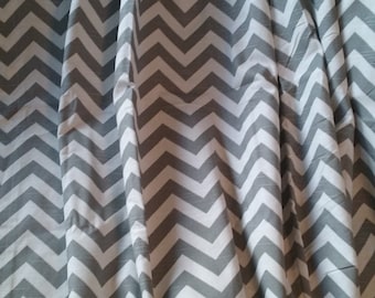 Gray chevron window curtain, bedroom curtain, window curtain, curtain panel, gray and white chevron, chevron, chevron curtains