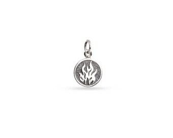 Fire Symbol Charm Sterling Silver 16.5x10.3mm - 1pc Wholesale Price (10317)/1