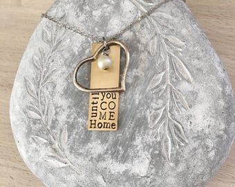 Deployment Necklace, Deployment Jewelry, Until You Come Home, Hand Stamped Jewelry, Military Jewelry, Military Necklace, Military Wife