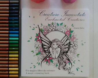 Printable whole colouring book for adults "Creature Incantate". Pdf file of whole colouring book "Enchanted Creatures".