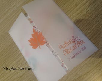 Fall theme wedding invitation