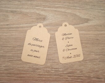 10 labels kraft - wedding, baptism-customize