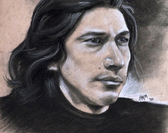 Kylo Ren - Star Wars: The Force Awakens - Adam Driver - Portrait - Art Print
