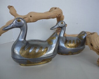 Pair of Bird Trinket Boxes