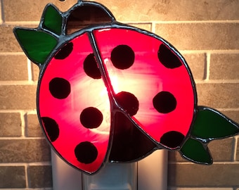 Ladybug stained glass Nightlight