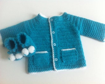 handmade baby boy Wool Cardigan