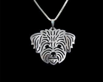 Maltese (in puppy/pet haircut) - sterling silver pendant and necklace
