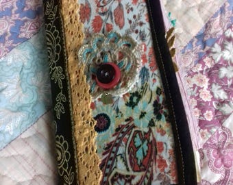bohemian/gypsy travellers notebook journal #2 textile journal, fabric journal