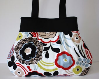 Pleated Hobo Handbag / Alexander Henry Mocca Fabric