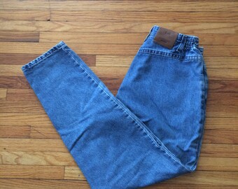 Vintage Lee High Waist Elastic Waist Light Wash Denim Jeans (90's)