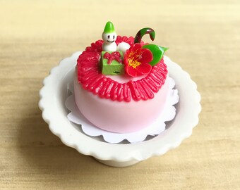 Miniature Christmas Cake,Miniature Cakes ,Dollhouse Bakery,Christmas Cakes,Christmas Accessories,Handmade Cakes