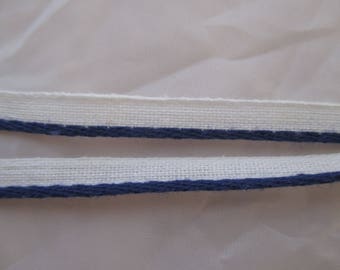 2 meters of vintage Navy Blue piping & white 0.7 cm
