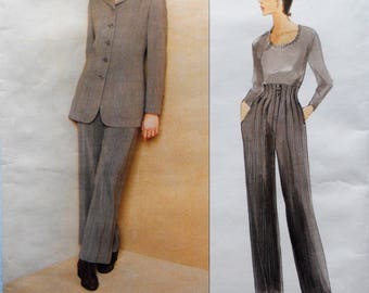 Vogue 1674. VTG Anne Klein pants suit pattern. Anne Klein 1995 jacket and pants pattern. Anne Klein couture suit pattern. Size 6-10.