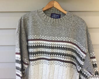 Vintage Men’s Sweater,Americana by Liberty,Mens Pullover Sweater, Size Large Sweater