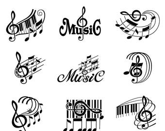 Music svg, Musical Notes svg, Treble Clef svg, Musical staff svg, Music svg files, Music Notes svg, svg files for cricut, svg silhouette