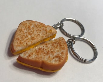 Grilled Cheese Halves Key Chains, Polymer Clay Best Friends Accessories, BFF