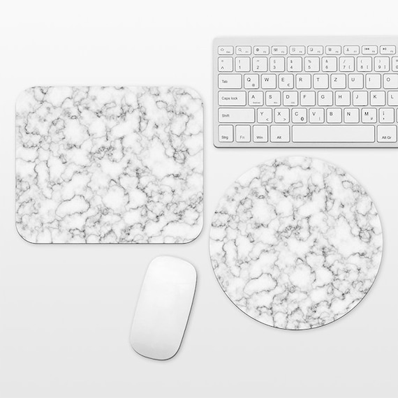 Marble Mouse Pad Marble Mousepad Mouse Mat for Desk Office Computer Round Circle Rectangle Rectangular Mouse Pad for Men Him Black and White