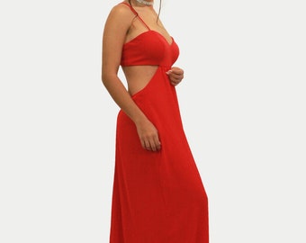 Red Bridesmaid Dress, Red Prom Dress, Maxi Dress, Long Dress, Red Bridesmaid Dress, Red Party Dress, Summer Dress, Cut Out Dress, Formal