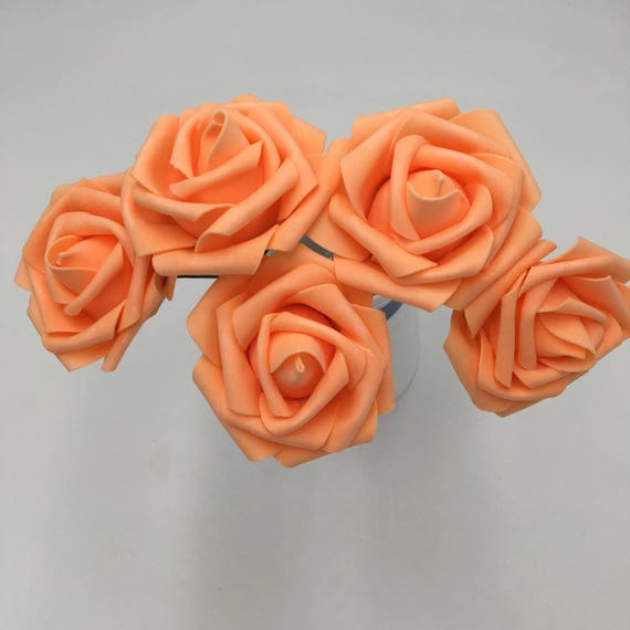 Light Orange Wedding Flowers Artificial Foam Roses Orange