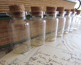 60 Glass Vials and Corks - BULK - 45x22mm - Ships IMMEDIATELY from California - BC70a