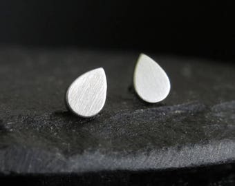 teardrop studs / surgical studs / hypoallergenic earrings / small studs / stainless steel studs
