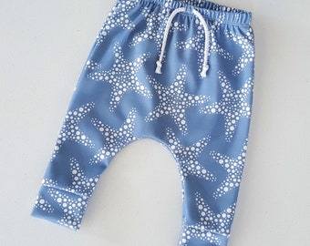 ORGANIC baby leggings, starfish, toddler leggings, baby pants, baby harems, toddler harems