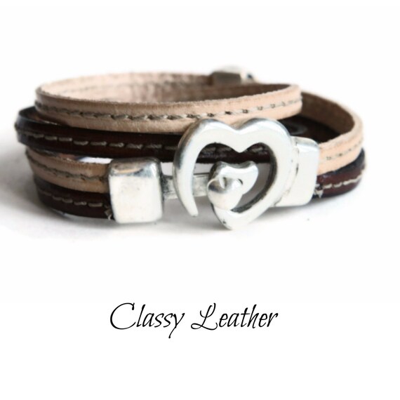 Wrap bracelet, leather wrap bracelet, women bracelet, bracelet with hearts, women leather wrap, leather bracelet, women bracelet