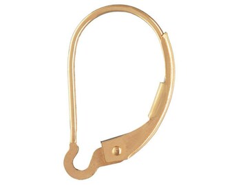 4-Gold Filled Interchangeable Leverbacks.14kt Goldfilled Leverback Findings.Ear Hooks in Goldfilled.Leverback Parts in Gold.High Quality.