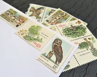 Theatre in the Woods .. UNused Vintage Postage Stamps .. post 5 letters