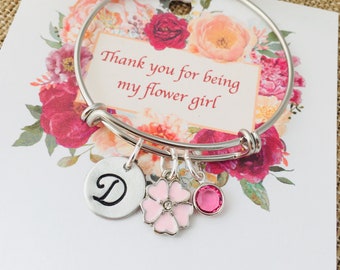 Will you be my flower girl, Flower Girl Bracelet, Flower girl jewelry, Silver flower girl jewelry, Personalized flower girl bracelet