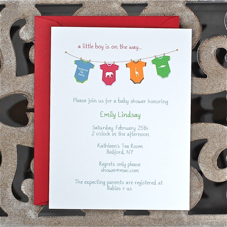Baby Shower Invitations Baby Boy Invitation Onesies Baby