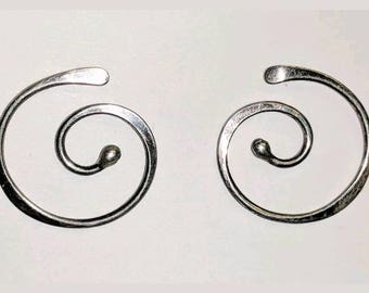 Sterling silver swirl circle post earrings