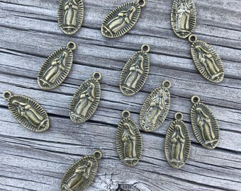 Blessed Mother Charm lot, 12 pieces (women's ritual, red tent, ceremony, Madonna, Mary, Holy Mother)