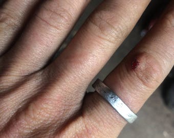 Delicate hand forged iron ring