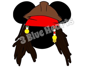 Jack Sparrow Mickey Head, Pirates of the Caribbean SVG dxf pdf Studio, Pirates of the Caribbean, Disney svg dxf pdf studio, mickey head