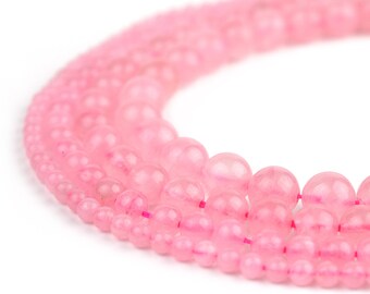 Natural Rose Quartz Beads 4mm 6mm 8mm 10mm 12mm Polished Round 15.5" Full Strand Wholesale Gemstones