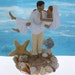 Bride & Groom Wedding Cake Topper / Just Married Sand Wedding Top / Beach Wedding Cake Topper /