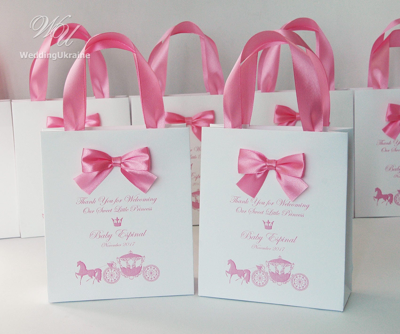 Baby shower party favor bags Elegant Bag with bow and