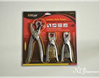 Clips for holes, put rivets, snaps set of 3