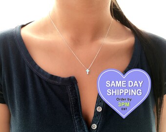 Cross Necklace • Tiny Cross Necklace • Christian Necklace • Simple • Dainty • Perfect Gift for Graduation, Birthday and for Everyday Wear