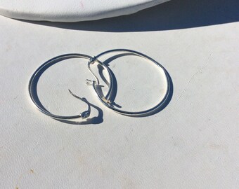 Vintage sterling silver hoops