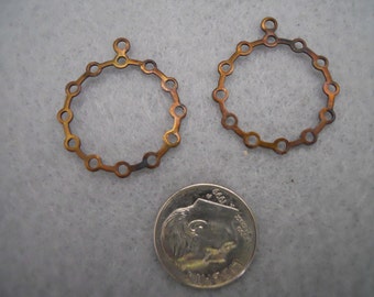 Vintage Oxidized Brass Earring Findings