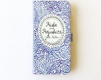 Jane Austen Gift, Pride and Prejudice Phone Case, Jane Austen iPhone Case, Book Phone Case, Book iPhone Case, iPhone 8, 7, Wallet Phone Case