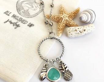 New! // Silver Circle Charm Necklace