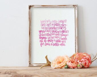 Hold Her A Little Longer 8x10 Print, Nursery Print, Baby Girl Decoration