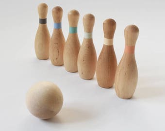 Wooden Bowling Set - Set de Bolos - Set de Boliche - Bowling Set - Wooden Toys - Kids Bowling Set - Little Bowling Toy