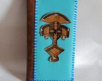 cool Africa souvenir WALLET, tribal made of colourful recycled vinyl and leather